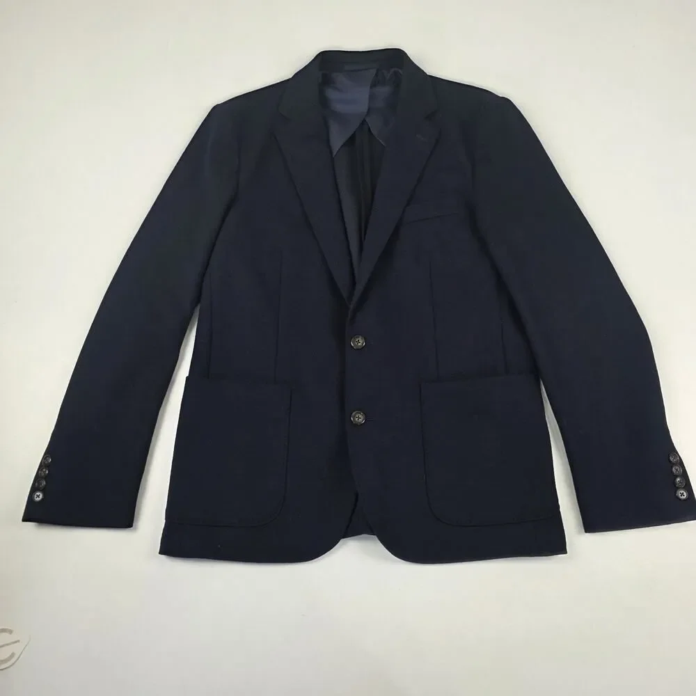 J.Crew Blazer Navy Blue jacket Sasual knit Medium 38 suit Wool Sport Coat NWT‎